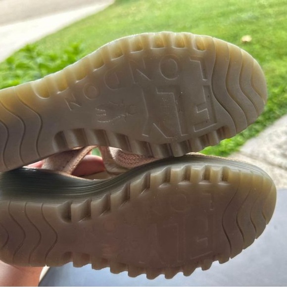 Fly London Ylfa Lace-up Wedge Sandals Leather Metallic Gold Size 37 UK 6-6.5 US - Picture 6 of 6